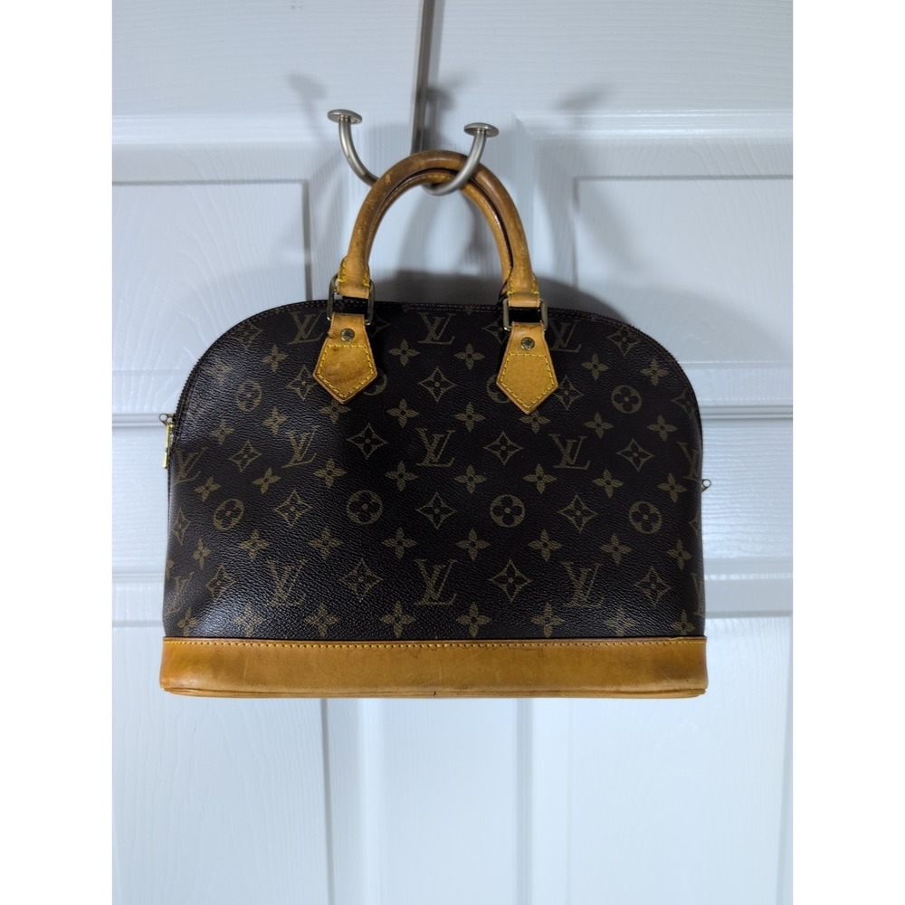 Louis‎ Vuitton Alma PM Monogram Canvas Leather Vintage Bag Brown